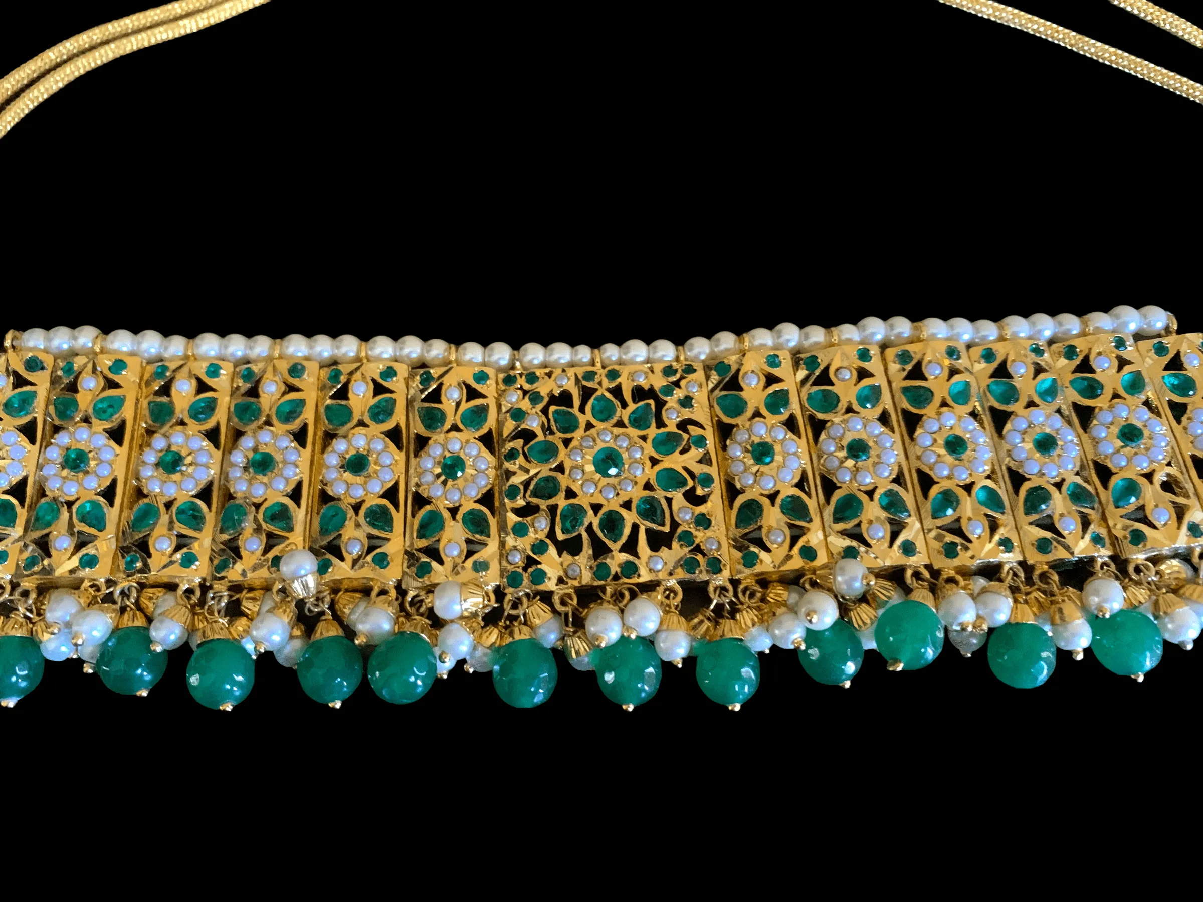 C119 Nandini gold plated jadau choker set ( READY TO SHIP )