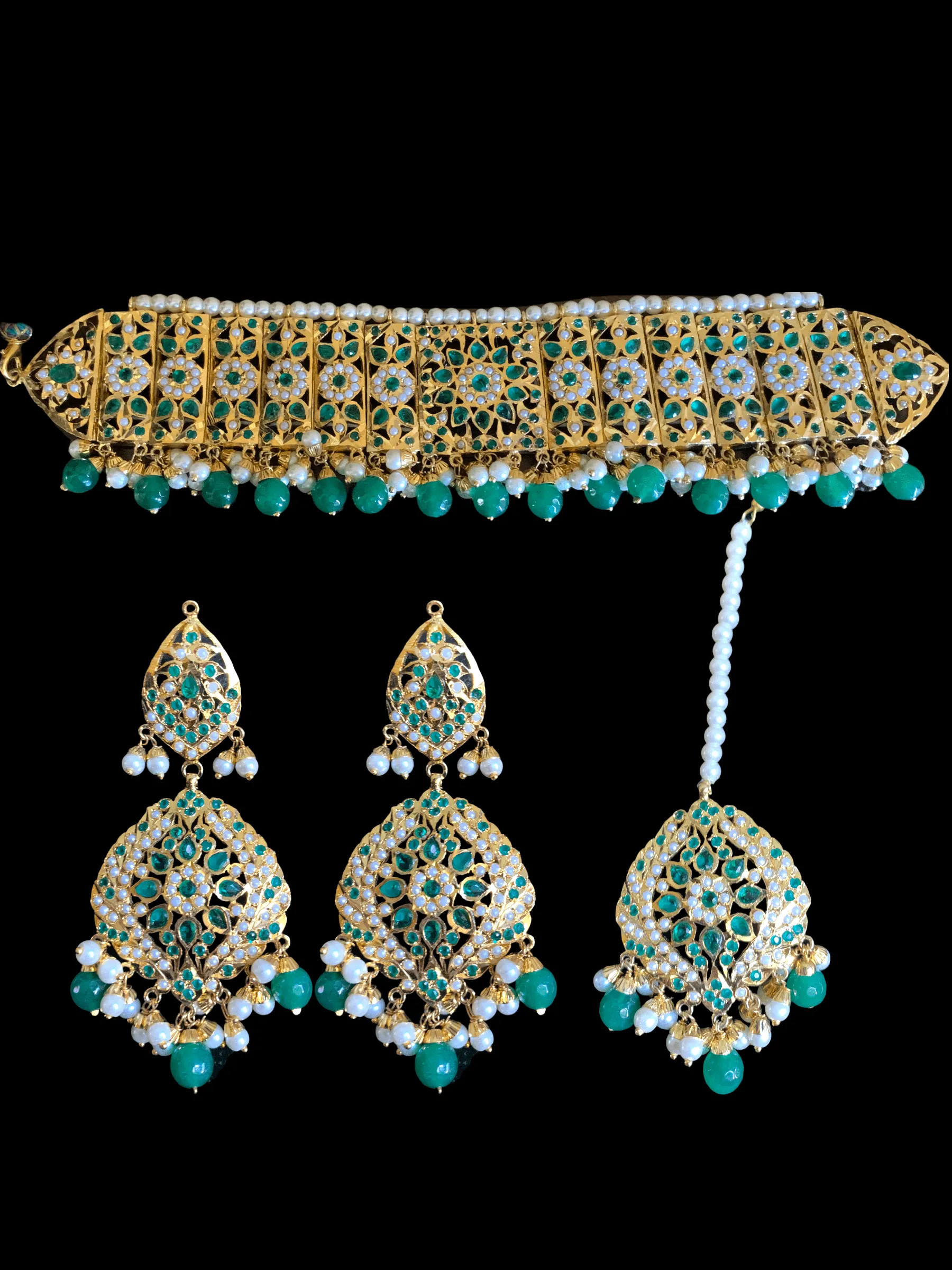 C119 Nandini gold plated jadau choker set ( READY TO SHIP )