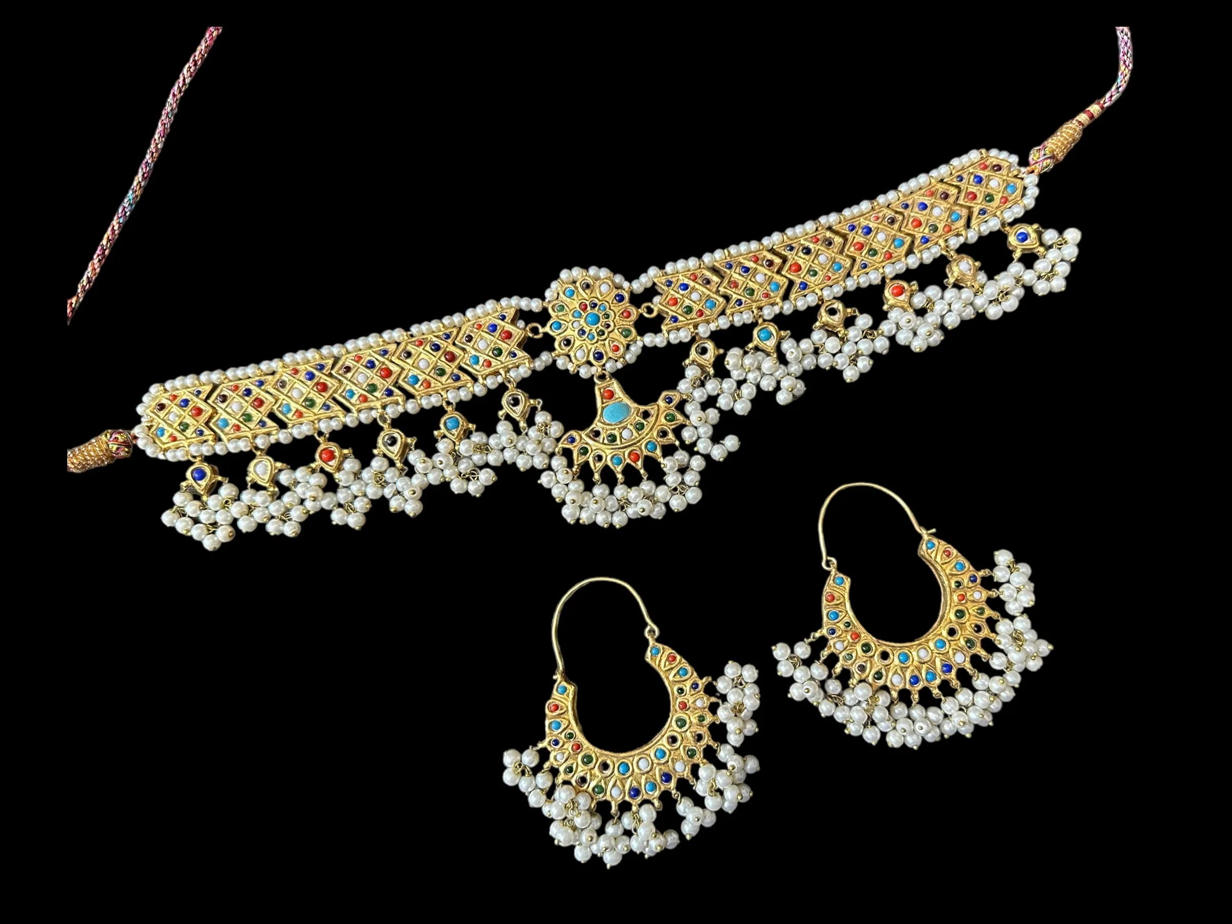 C314 Aniya navratan choker set ( READY TO SHIP  )