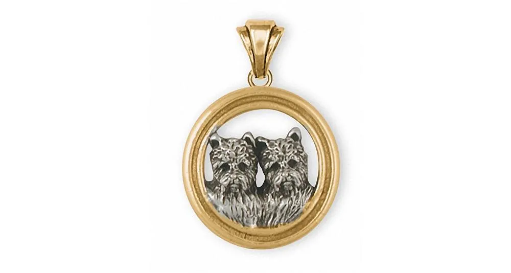 Cairn Terrier Pendant Jewelry Silver And Gold Handmade Dog Pendant CNWN2-TN2P