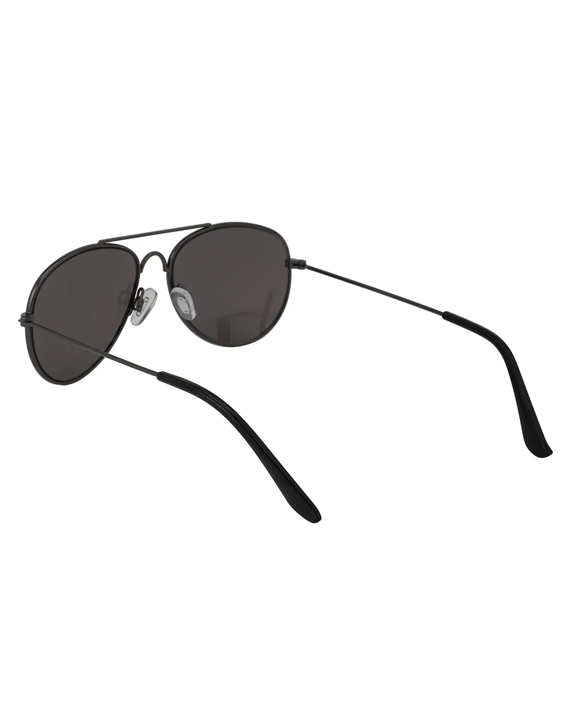 Carlton London Black Lens & Gunmetal-Toned Aviator Sunglasses For Boy