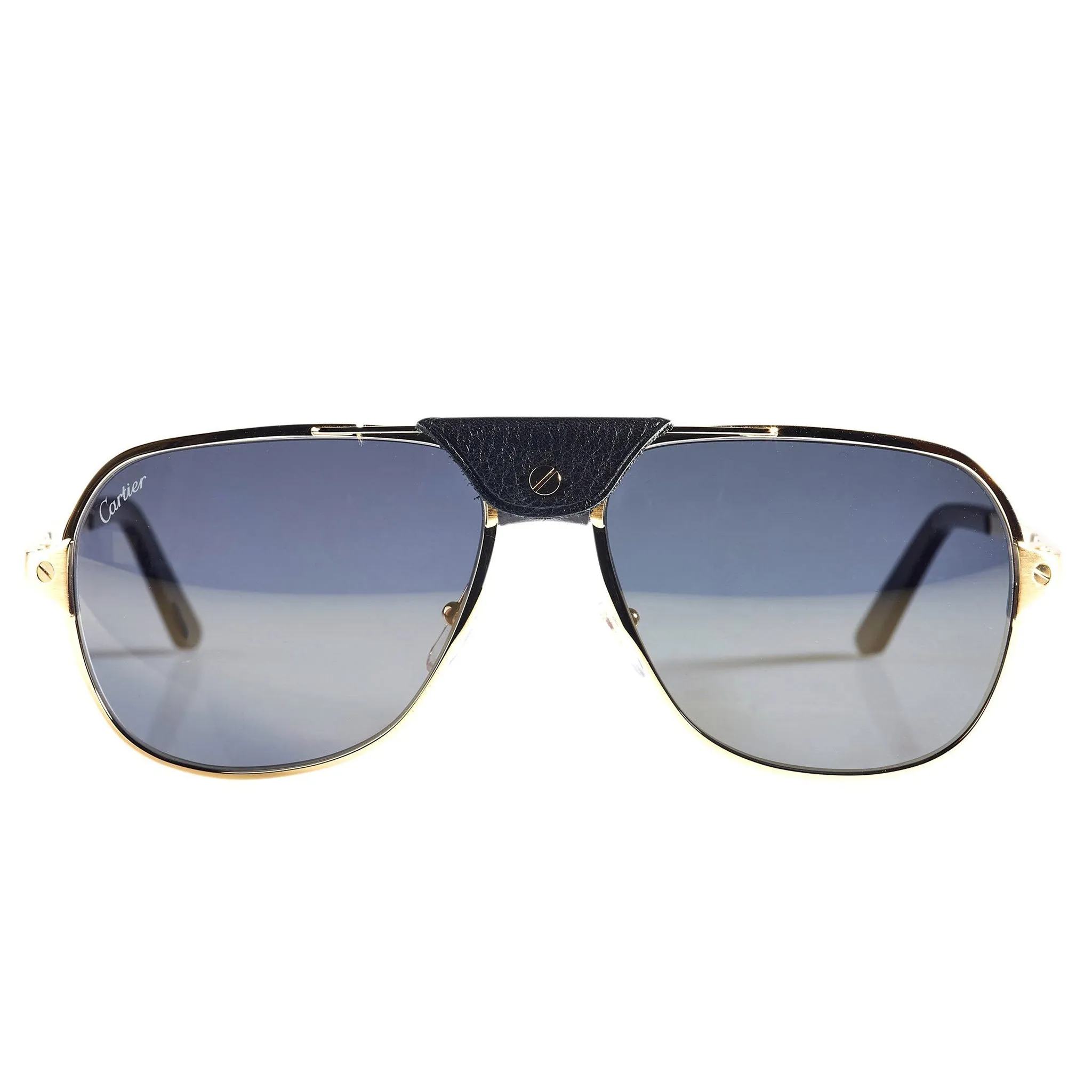 Cartier Eyewear CT0165S Santos De Cartier Gold Sunglasses