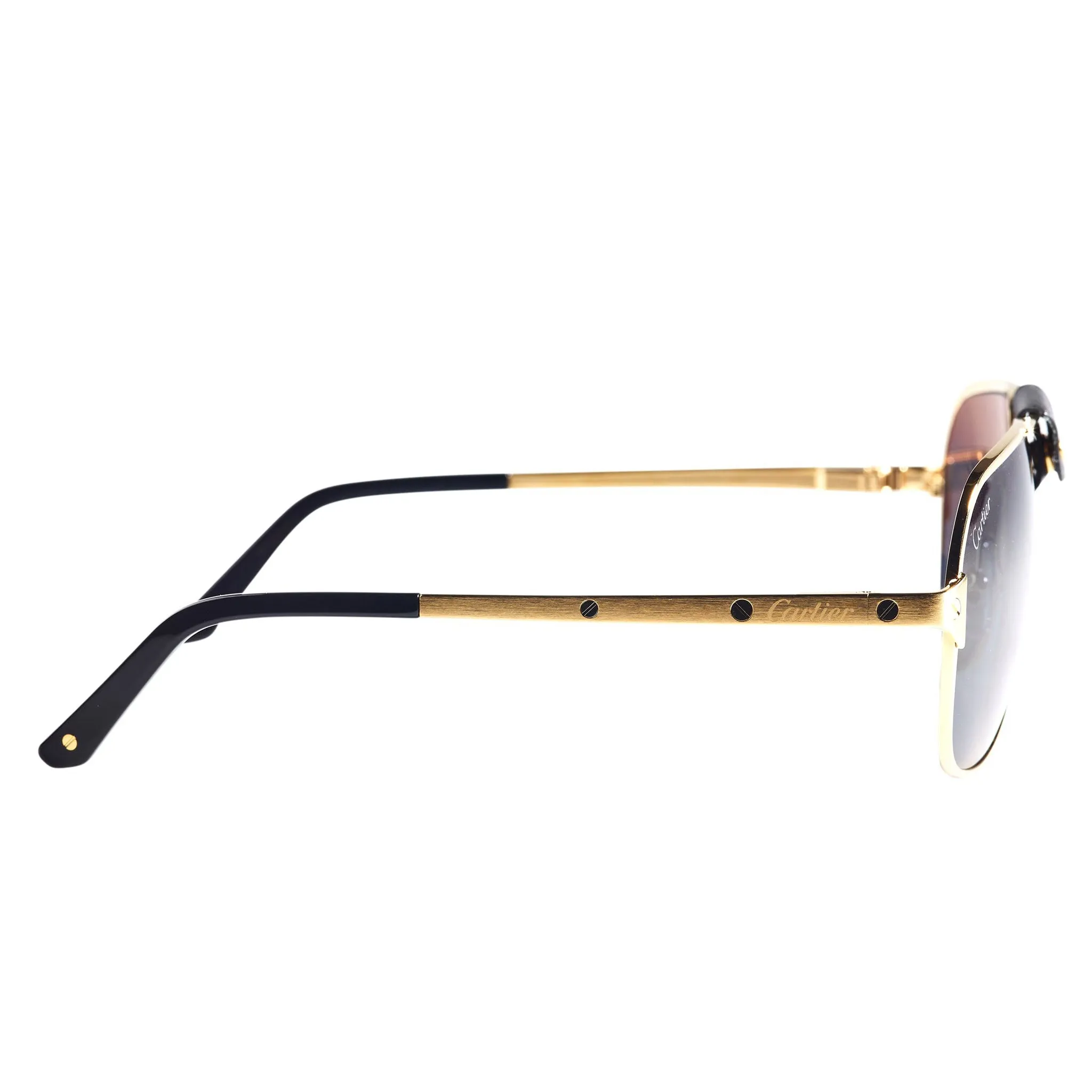 Cartier Eyewear CT0165S Santos De Cartier Gold Sunglasses