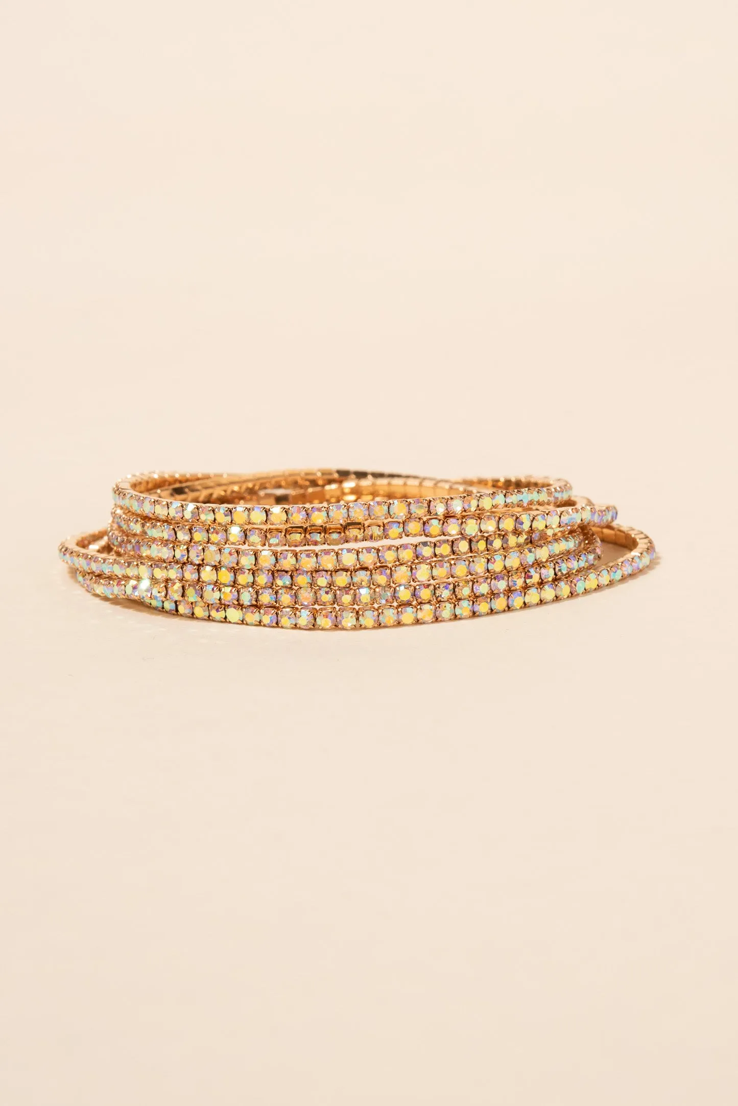 Chantria 6-Layer Rhinestone Stretch Bracelet