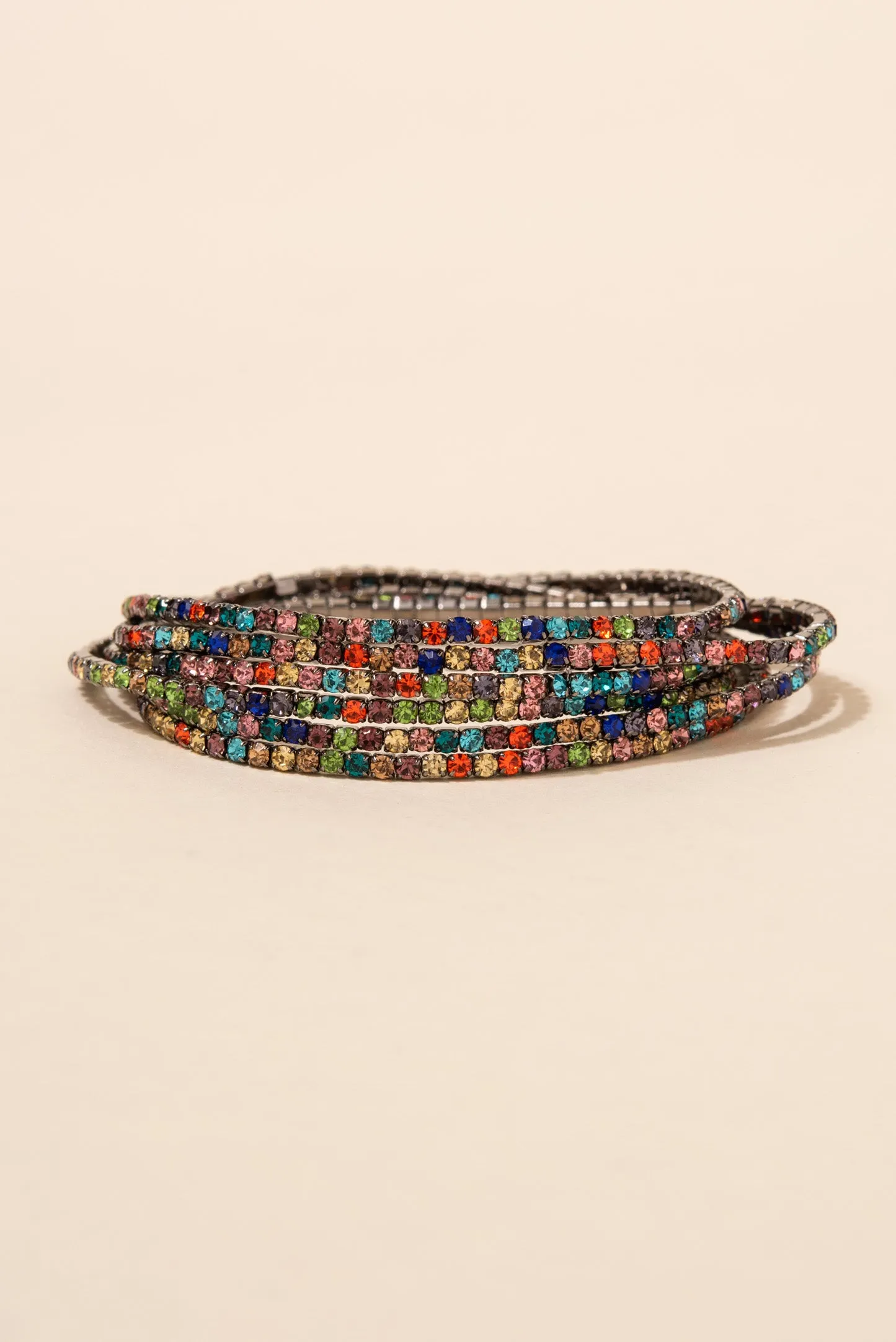 Chantria 6-Layer Rhinestone Stretch Bracelet