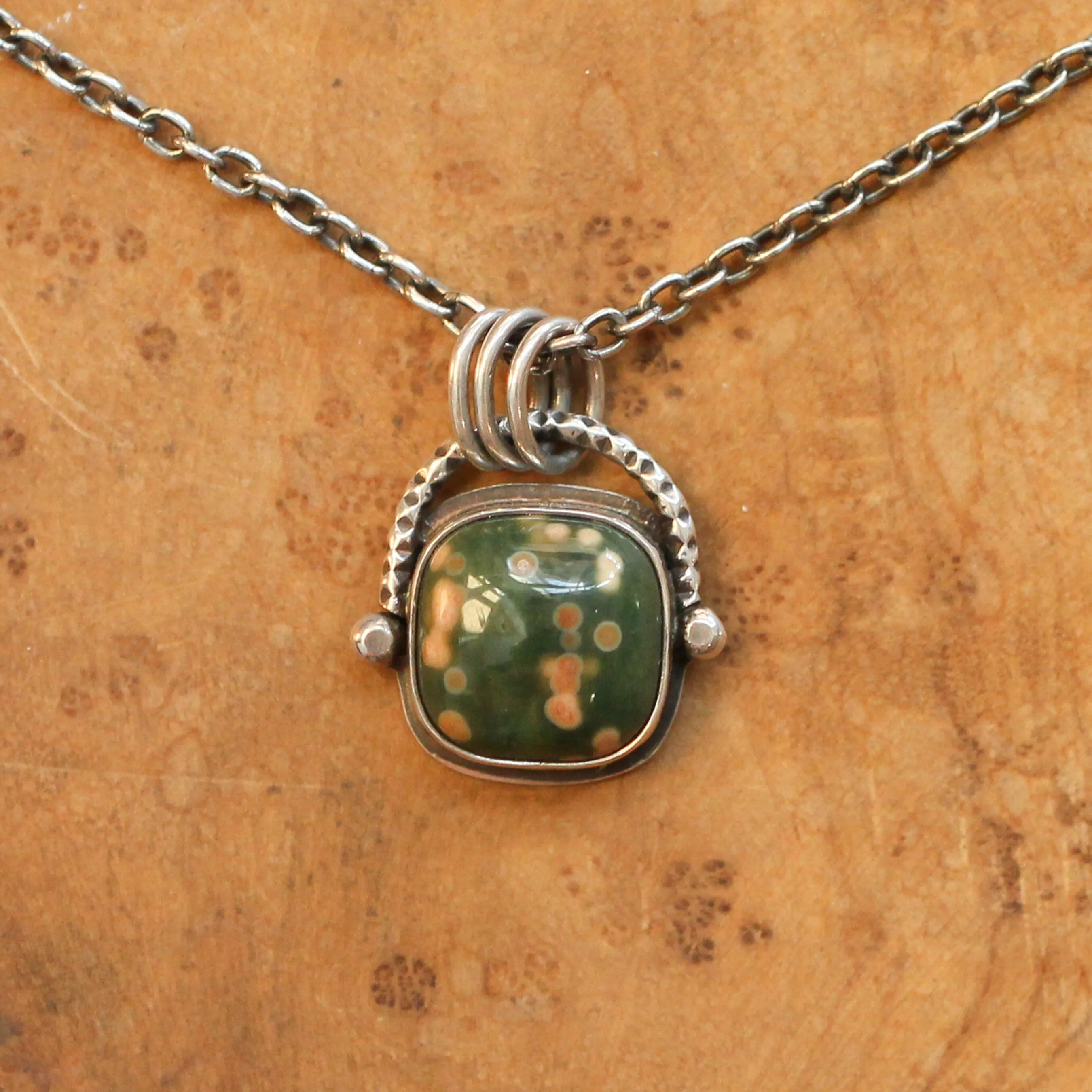 Chelsea Necklace  - Ocean Jasper Pendant - Silversmith - Ocean Jasper Necklace