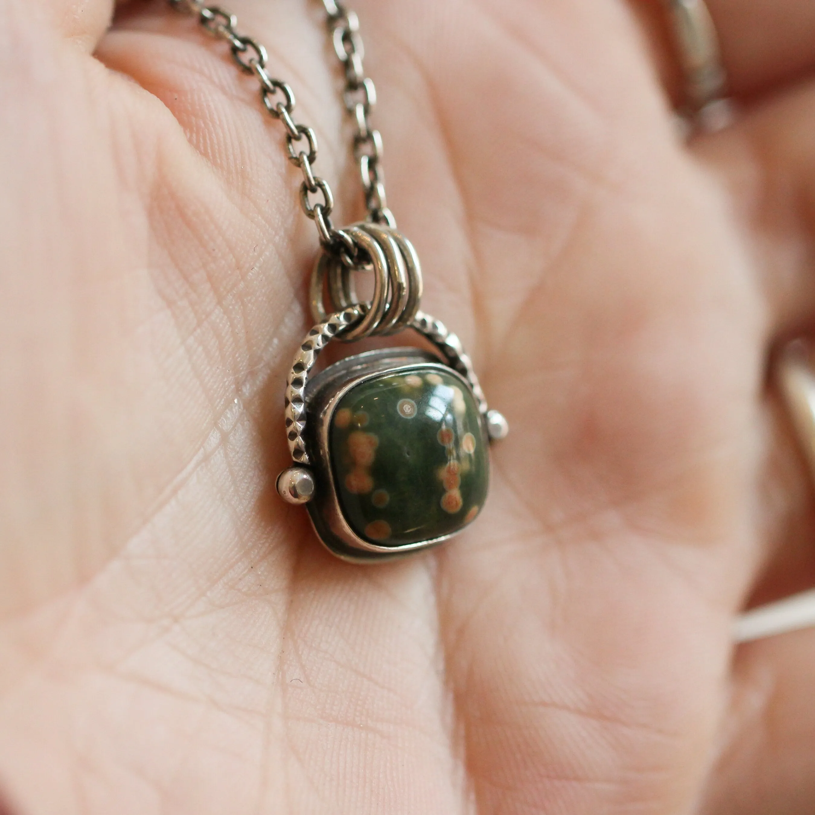 Chelsea Necklace  - Ocean Jasper Pendant - Silversmith - Ocean Jasper Necklace