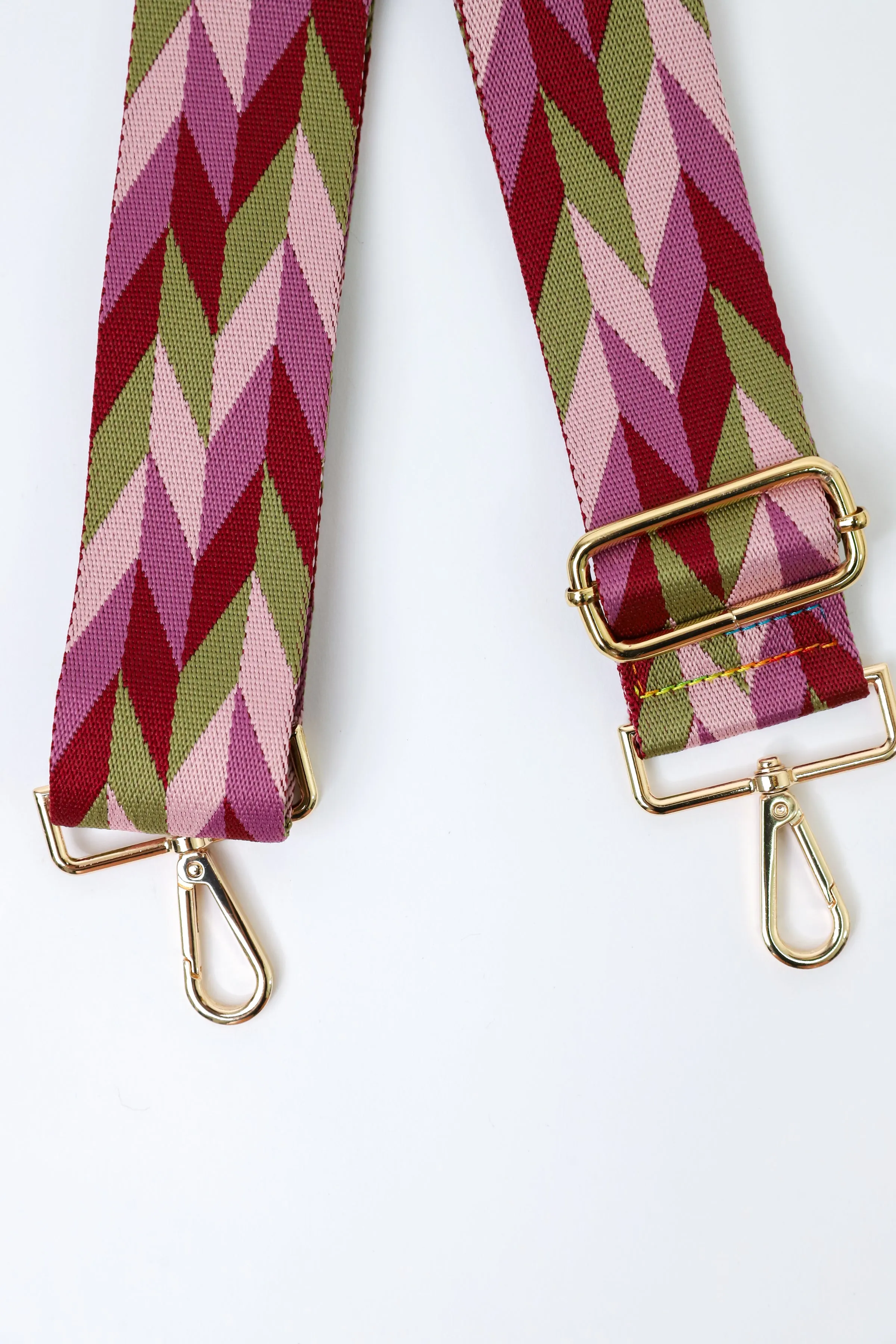 Chevron Rose   Sage Bag Strap