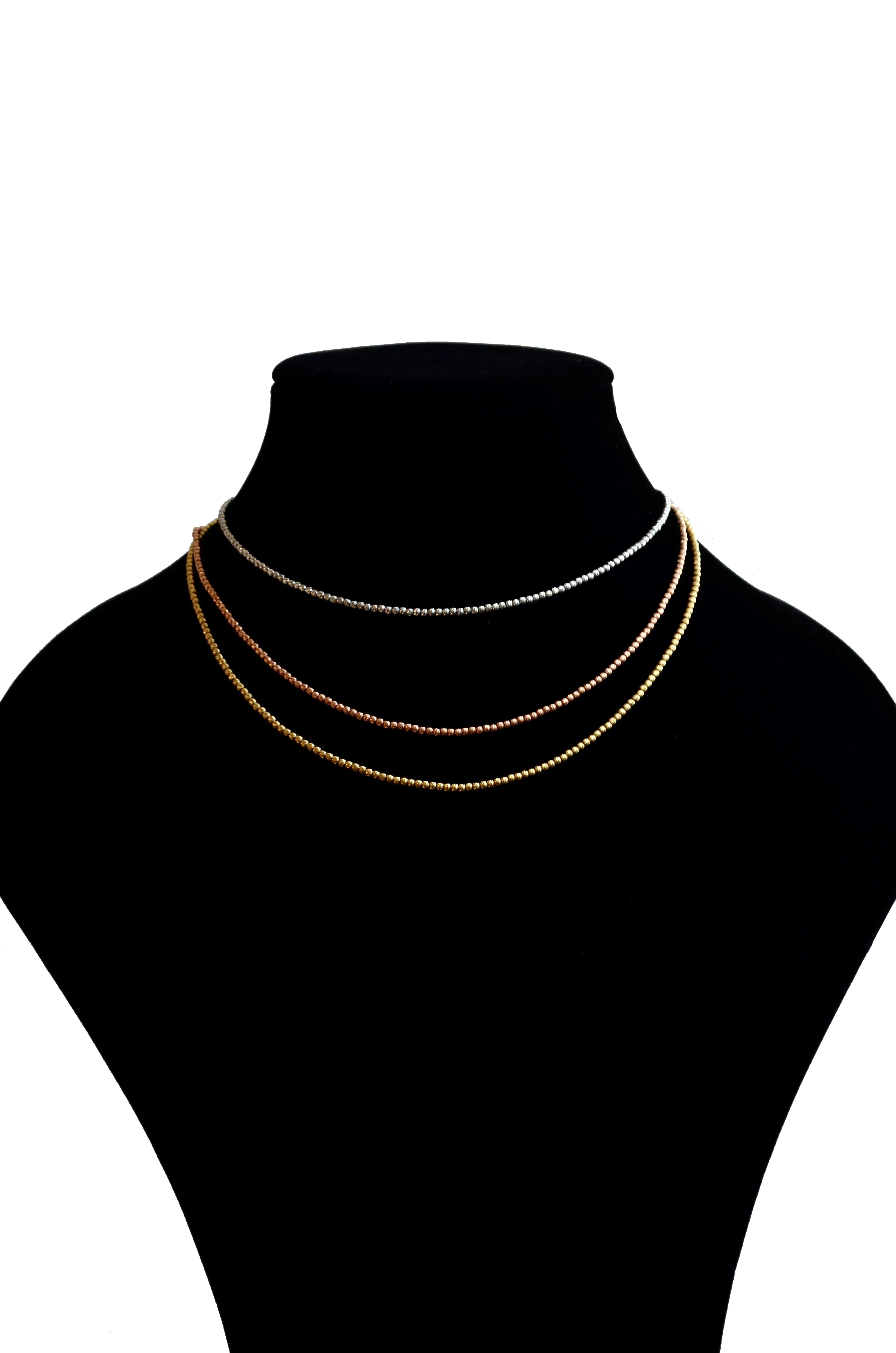 Choker Oro Blanco 14 k de 16in