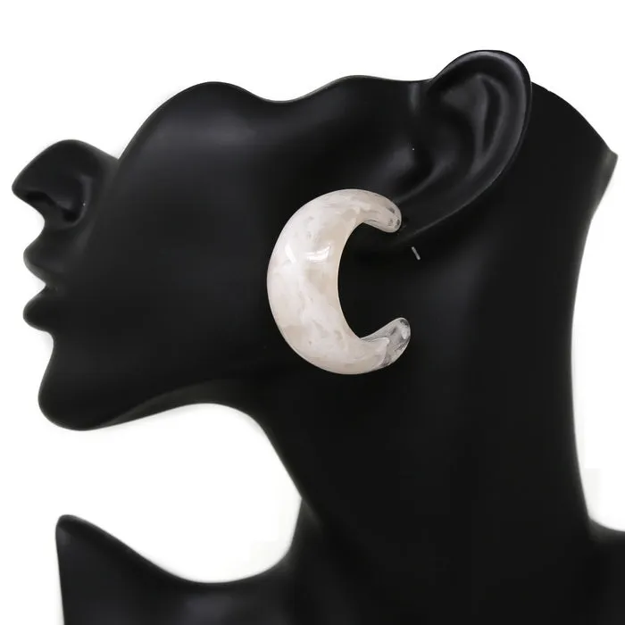 Chunky Resin Hoop Earrings