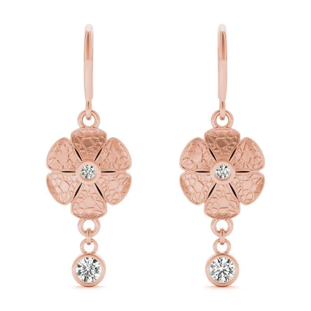 Collette Crackle Daisy Leverback Earrings