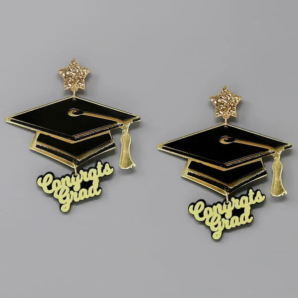 Congrats Grad Acrylic Drop Earrings