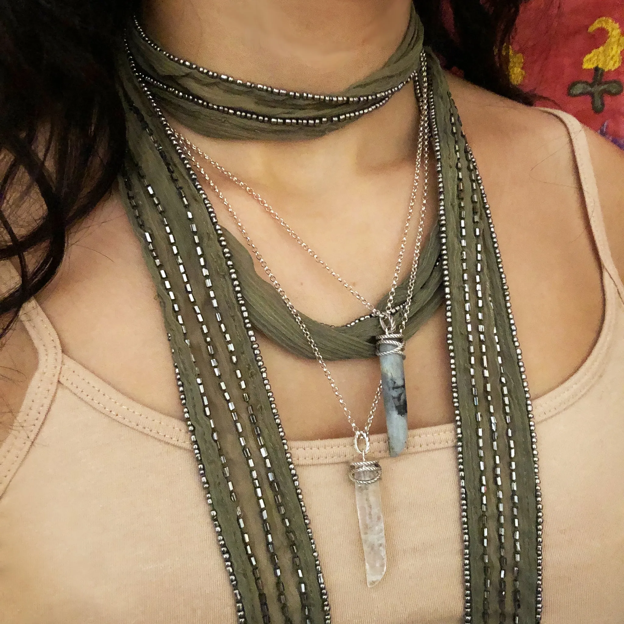 Cornicello Necklace - Labradorite