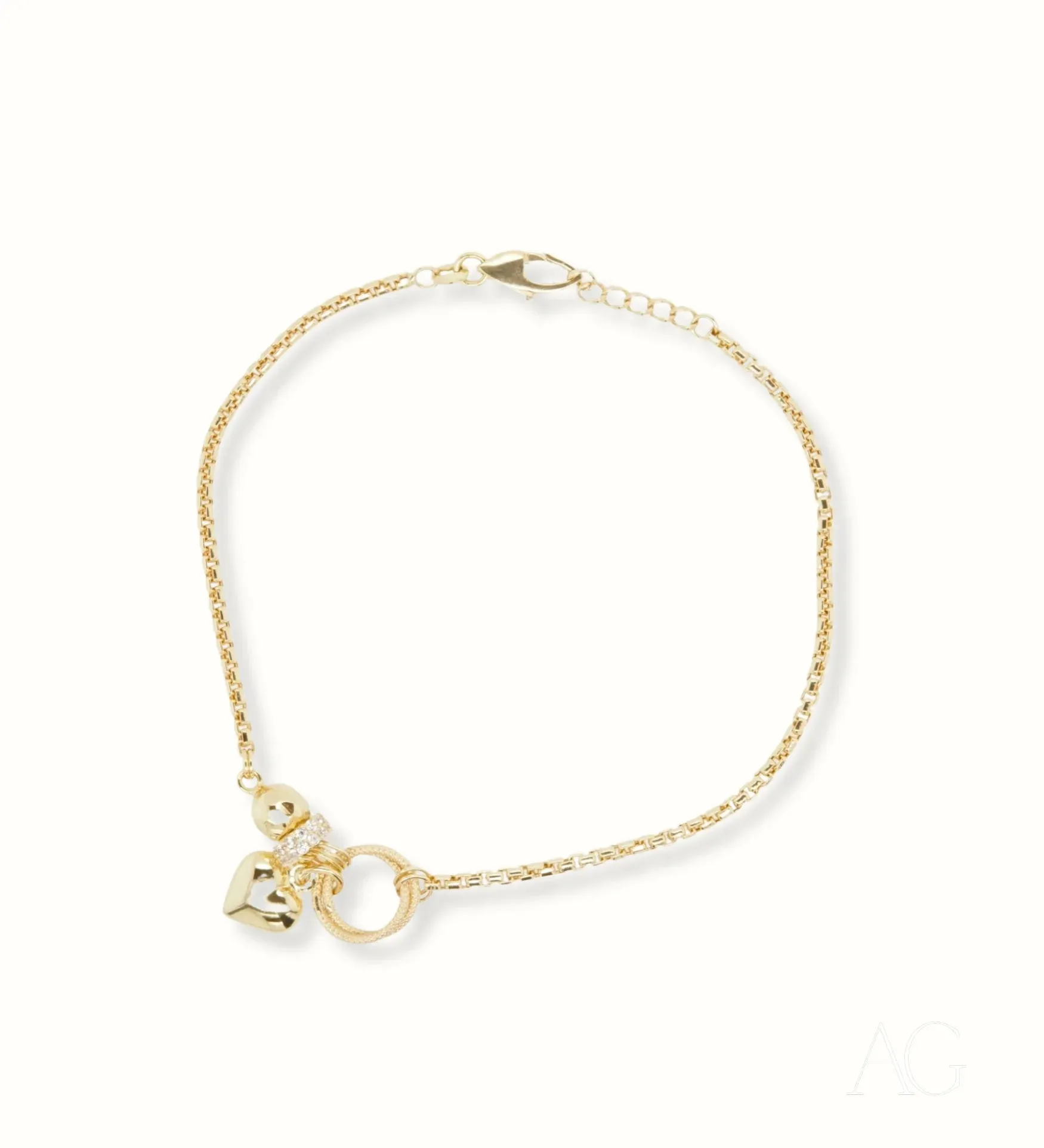 Delicate Charm 18k Gold Bracelet with Zirconia