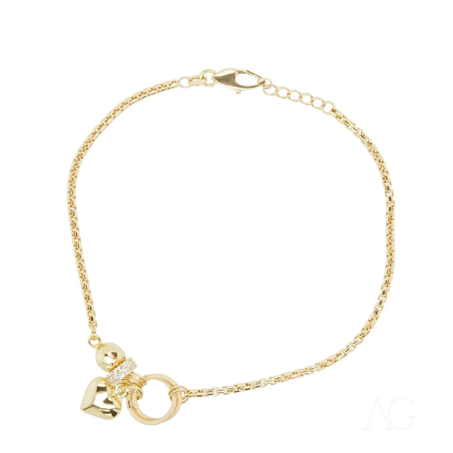 Delicate Charm 18k Gold Bracelet with Zirconia