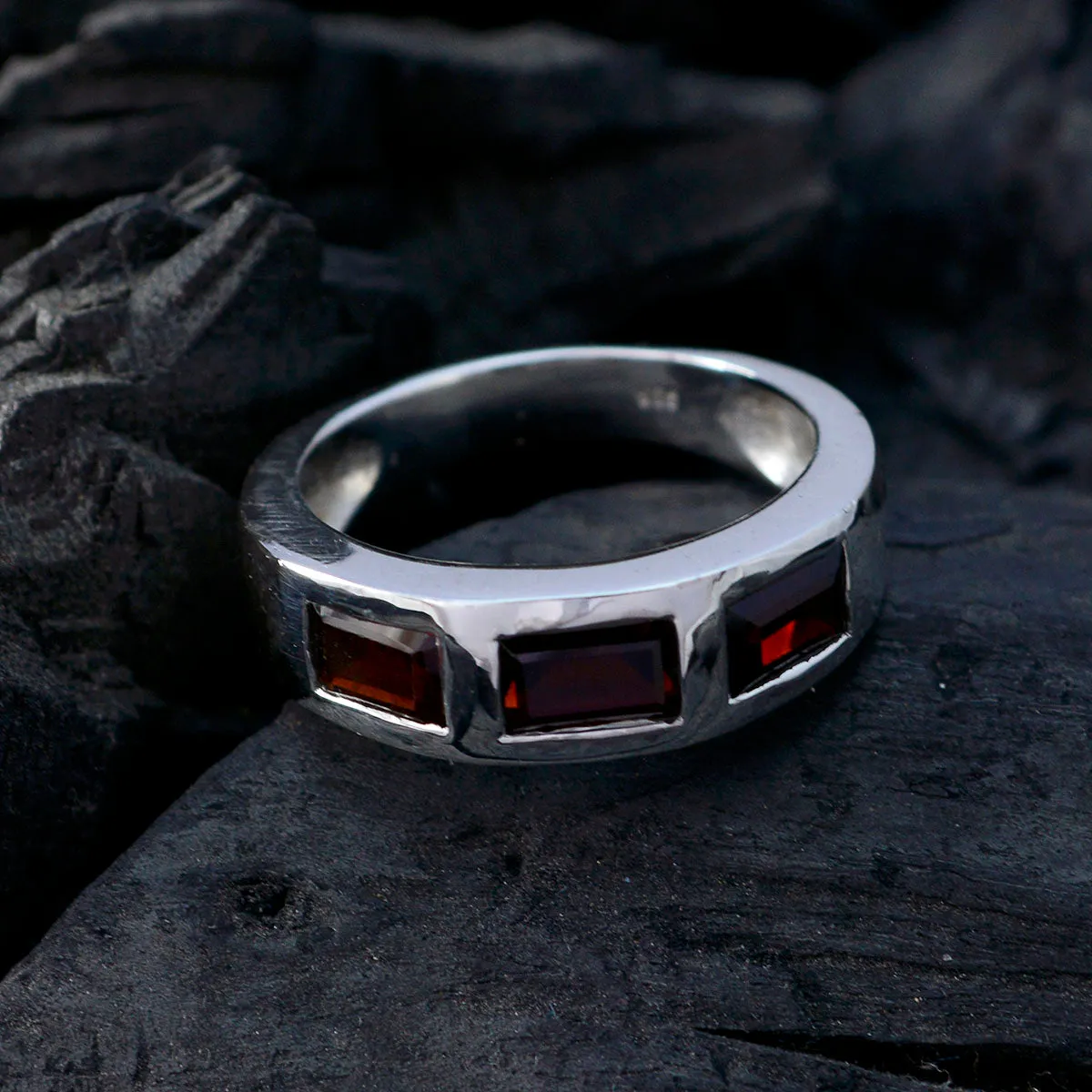 Delicate Gemstones Garnet Sterling Silver Rings Cremation Jewelry