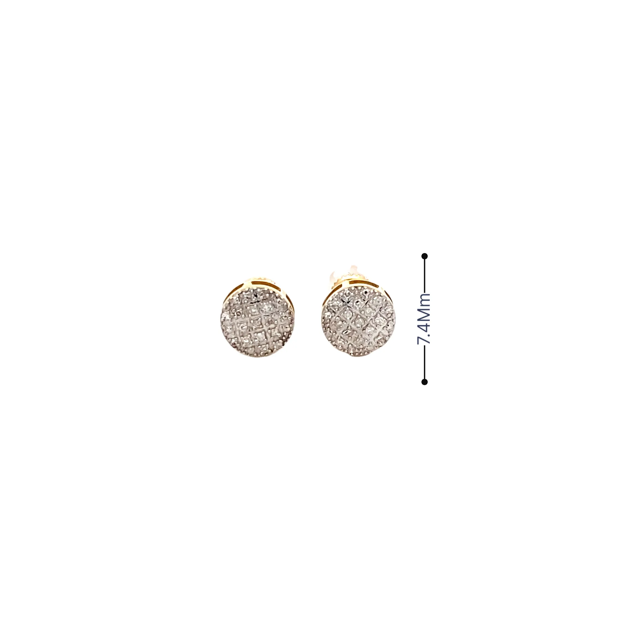 Diamond 0.10Ctw Small Circle Shaped Earrings