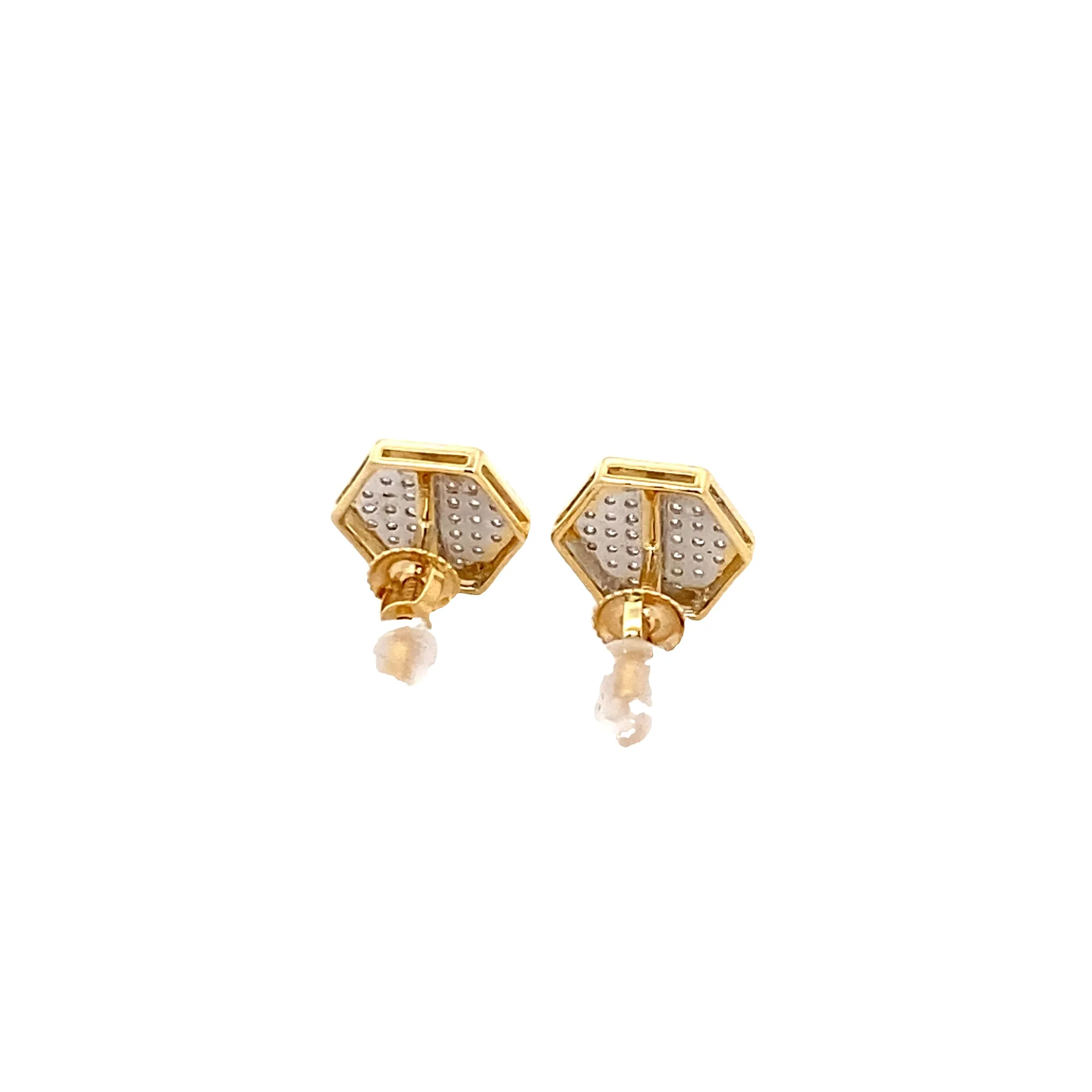 Diamond 0.20Ctw Hexagon Shaped Earrings