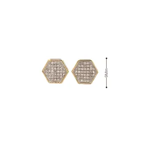 Diamond 0.20Ctw Hexagon Shaped Earrings