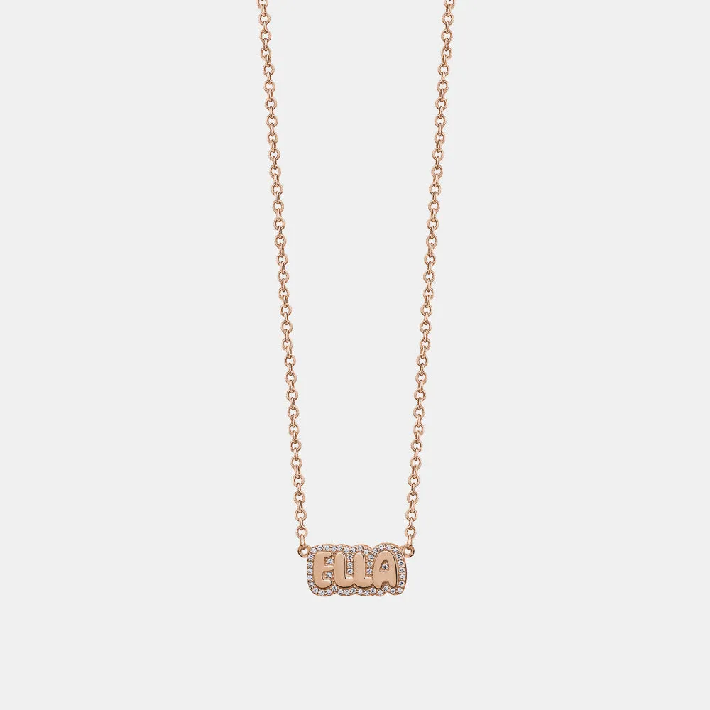 Diamond Bubble Letter Necklace