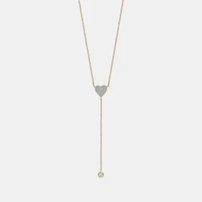 Diamond Lariat Heart Necklace