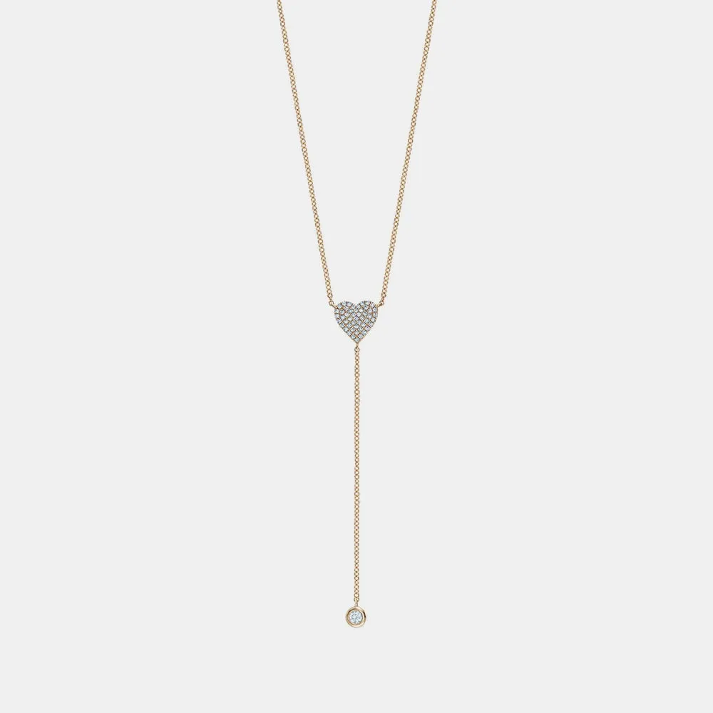 Diamond Lariat Heart Necklace