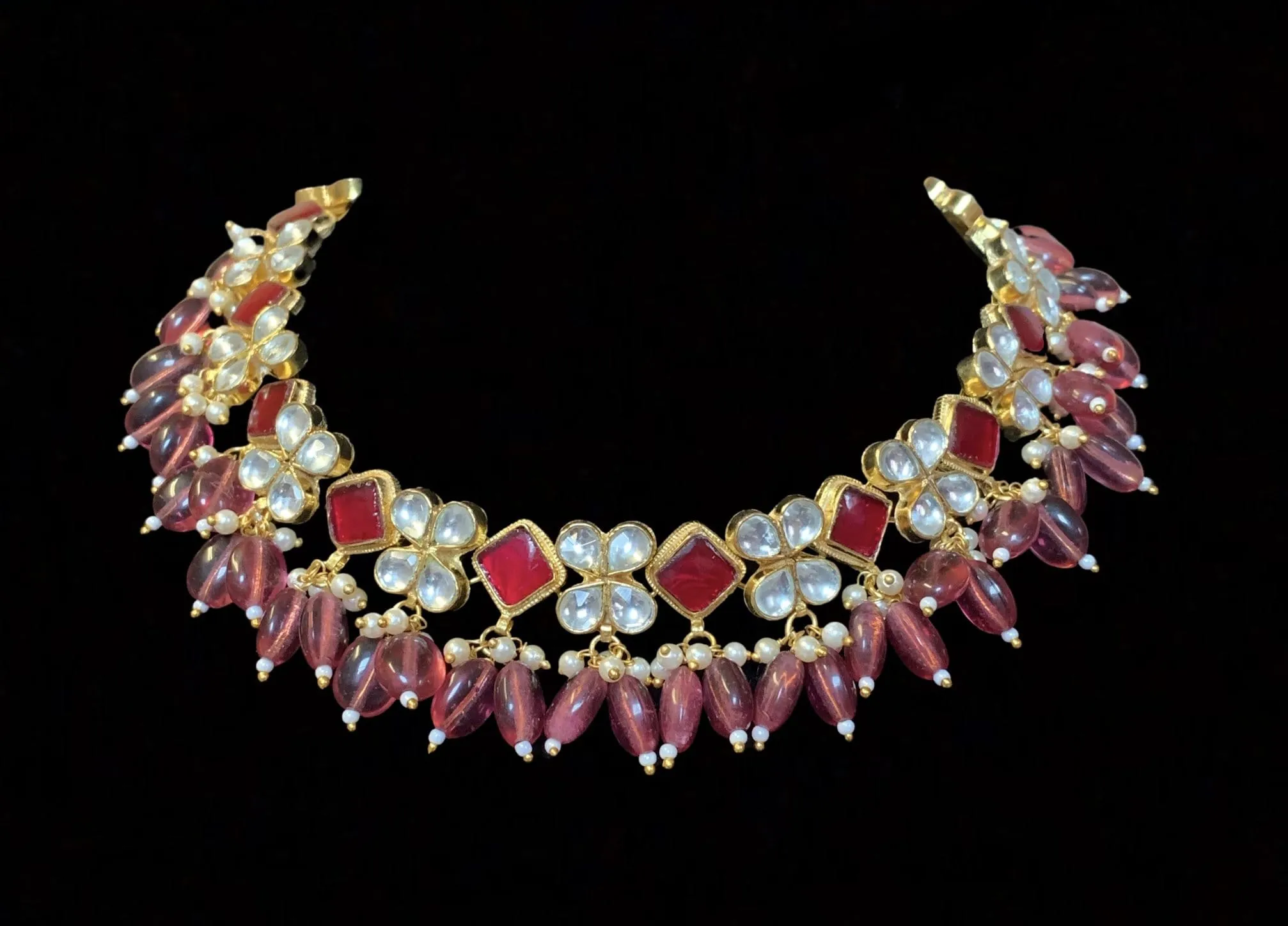 DNS103 Athalia kundan necklace ( READY TO SHIP)