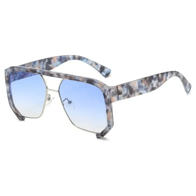 Double Bridge Half Frame Sunglasses