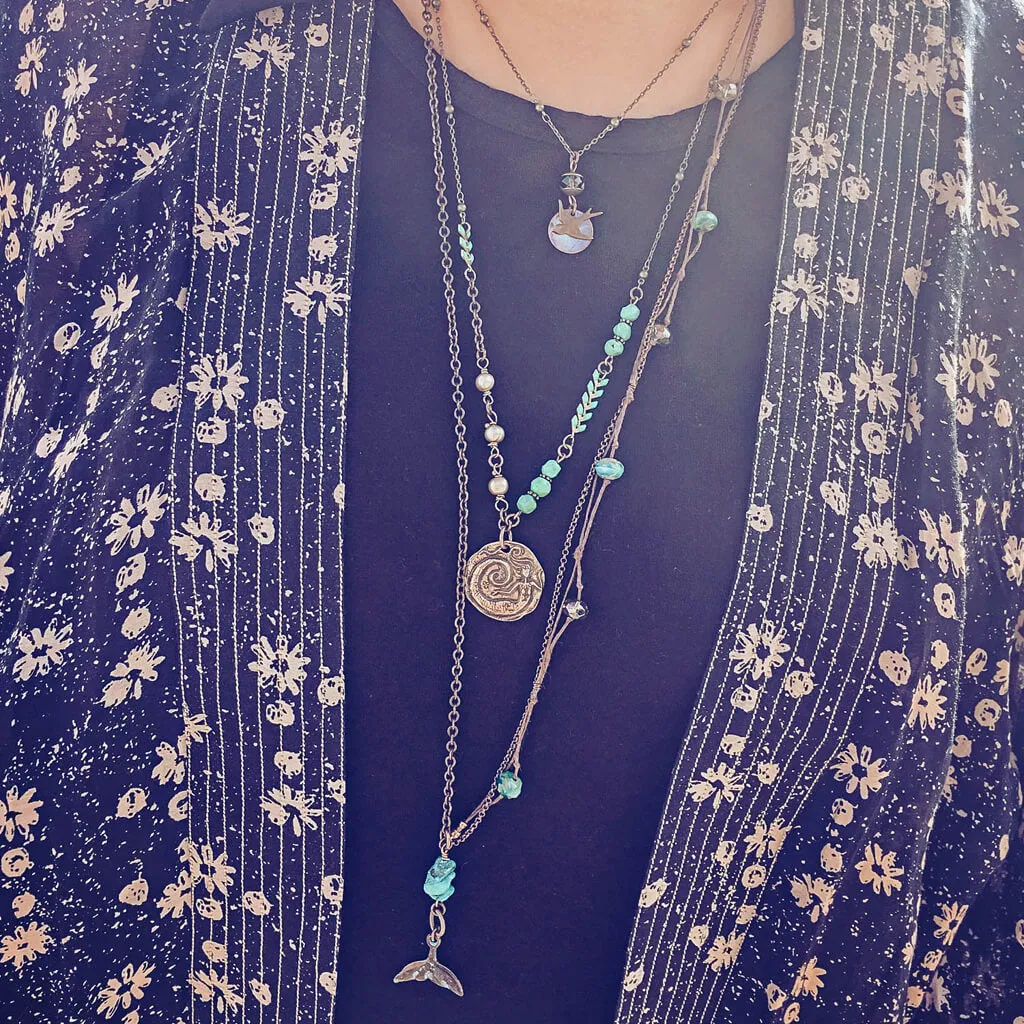 dreaming of the sea // mermaid pendant boho beach style necklace