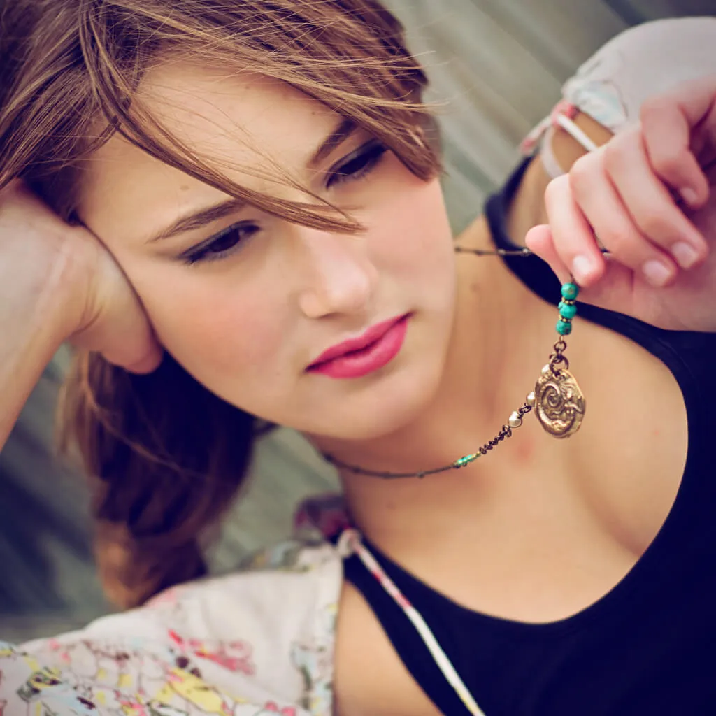 dreaming of the sea // mermaid pendant boho beach style necklace