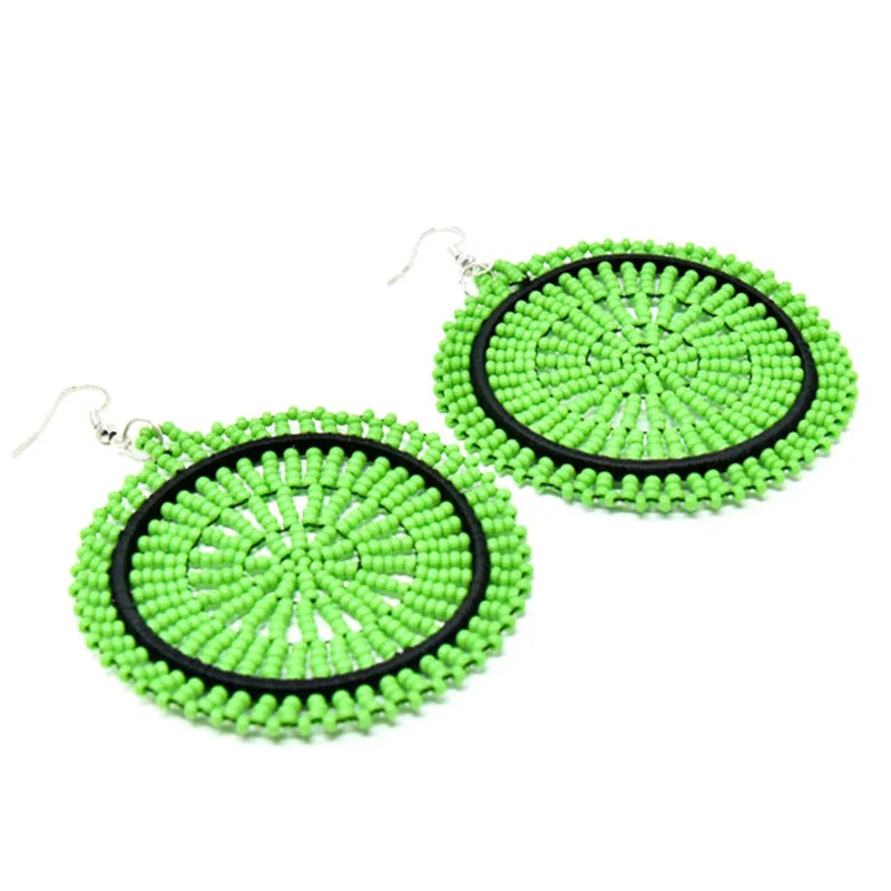 Duara Beaded Green Earrings