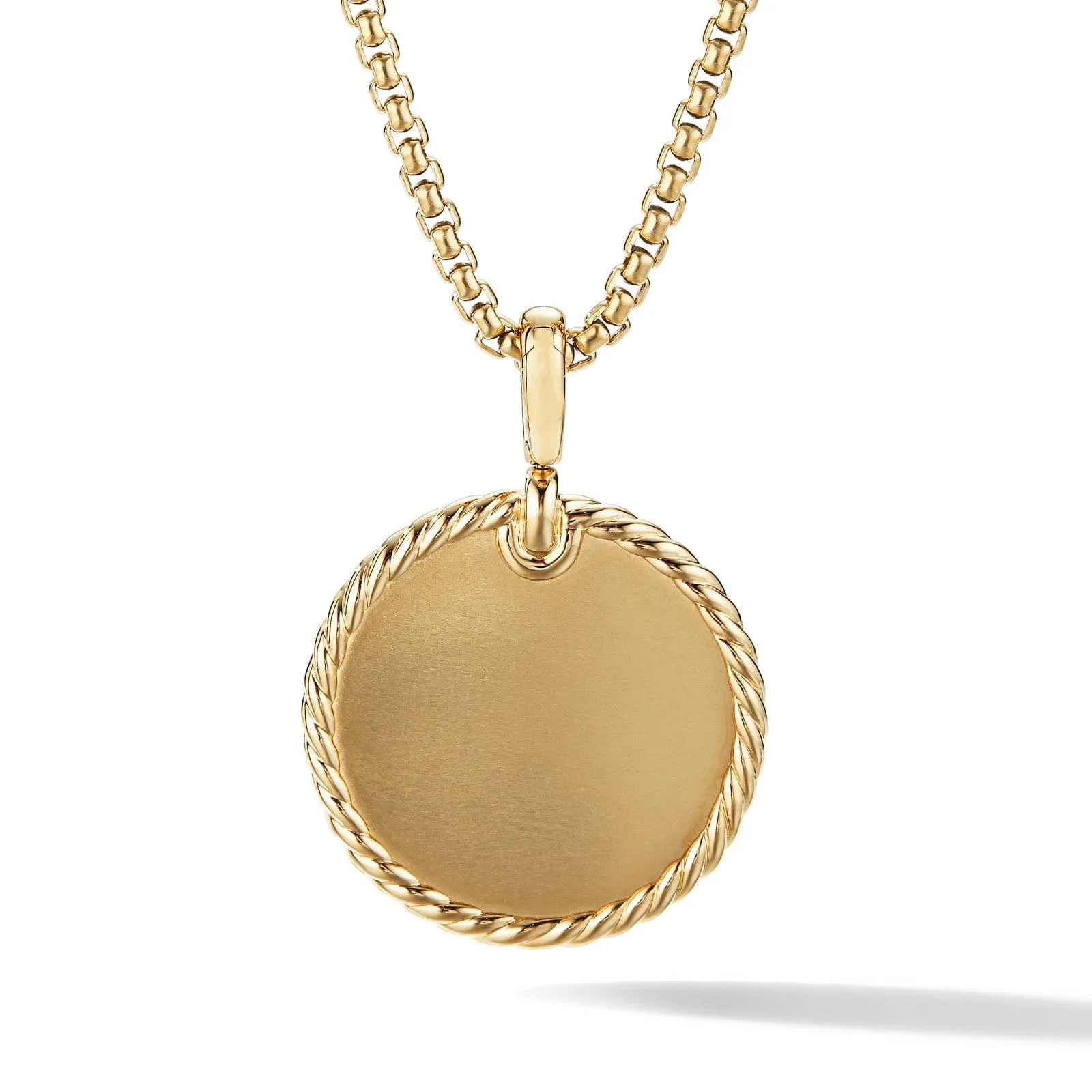 DY Elements Disc Pendant in 18K Yellow Gold with Diamonds, 24mm