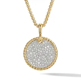 DY Elements Disc Pendant in 18K Yellow Gold with Diamonds, 24mm