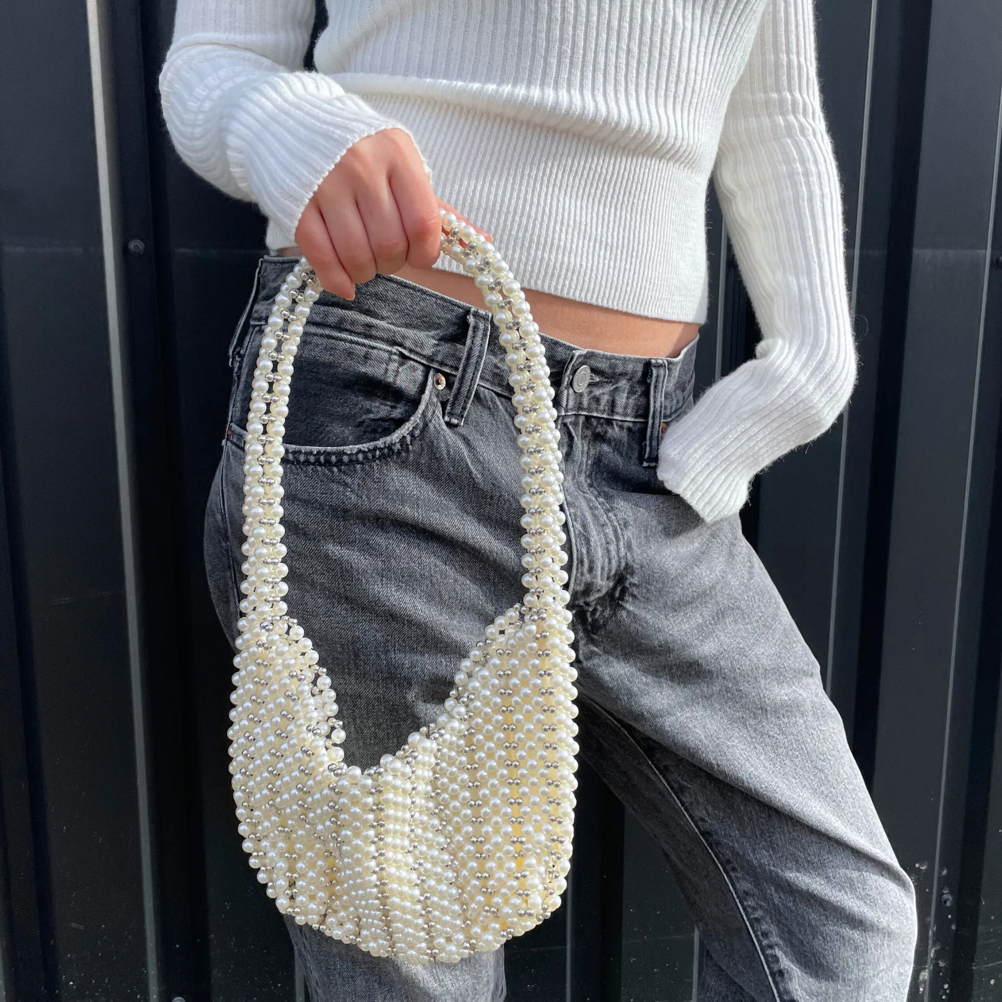 ELLE PEARL BAG - HVID