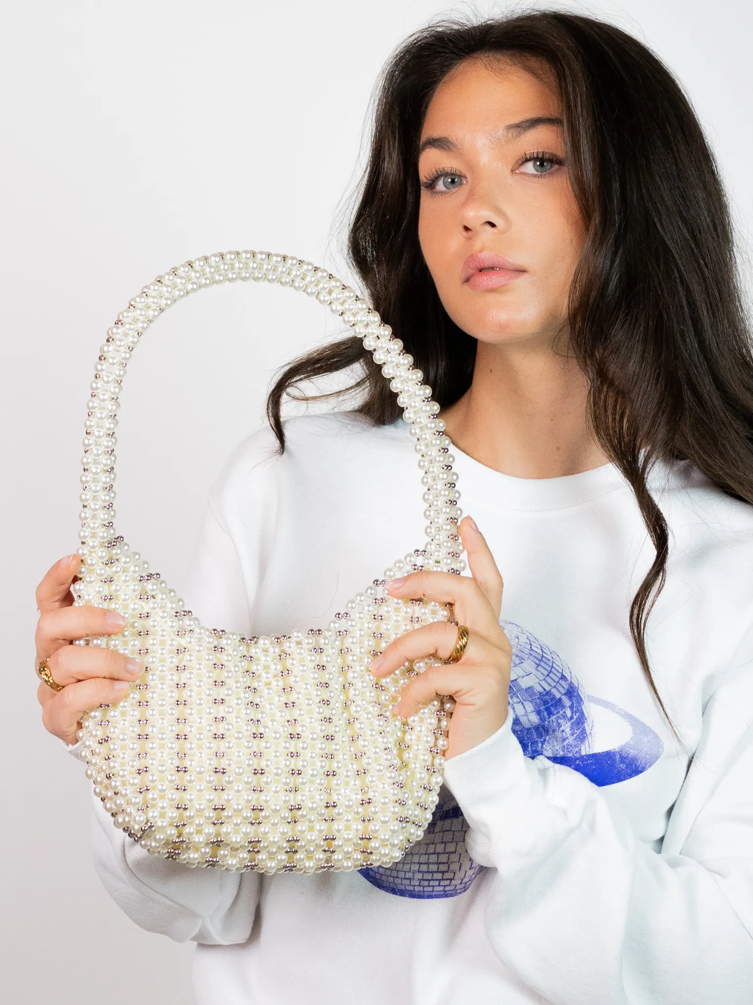 ELLE PEARL BAG - HVID