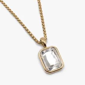 Emerald Cut Crystal Necklace