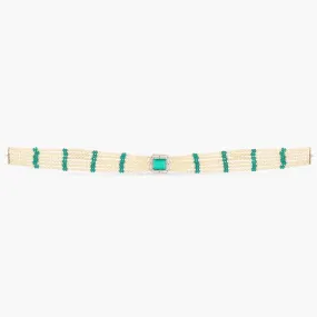 Emerald Pearl Silver Choker