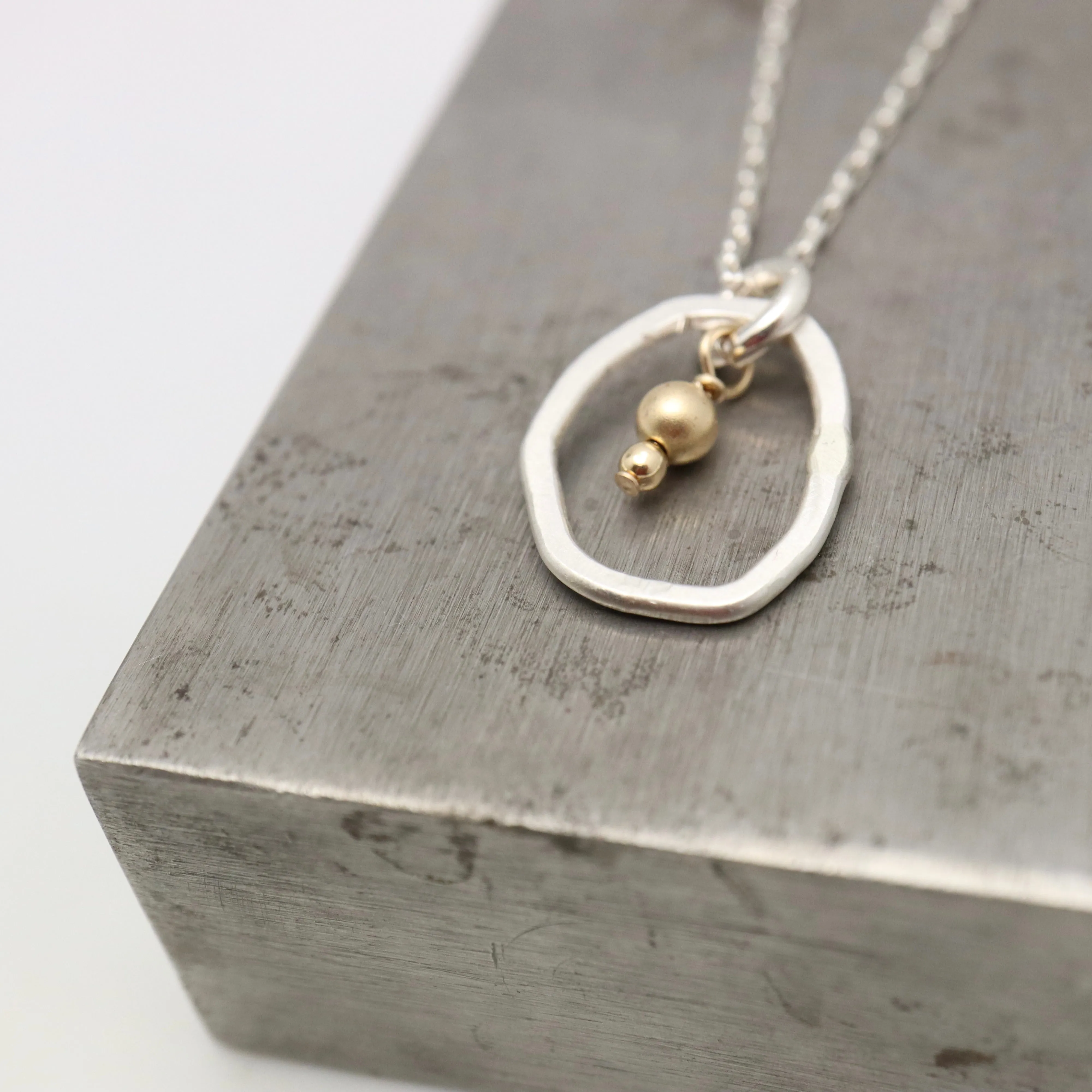 ERSA Mid Silver Oval Necklace