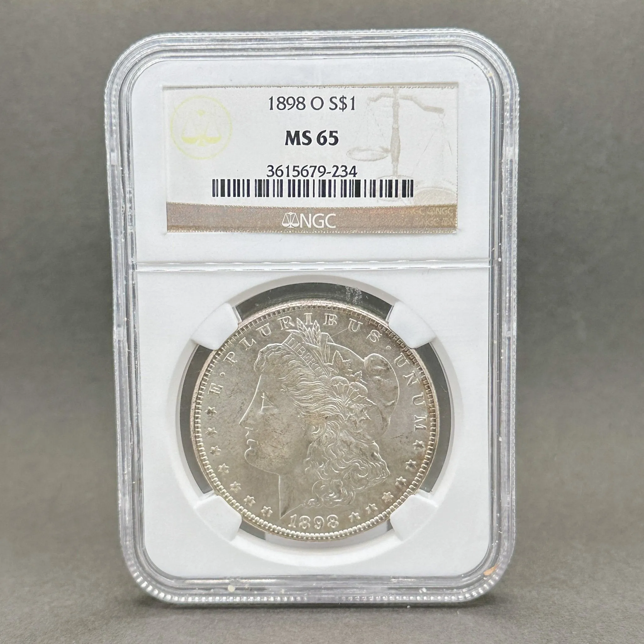 Estate 0.900 Fine Silver 1898 O $1 Morgan Dollar NGC MS65