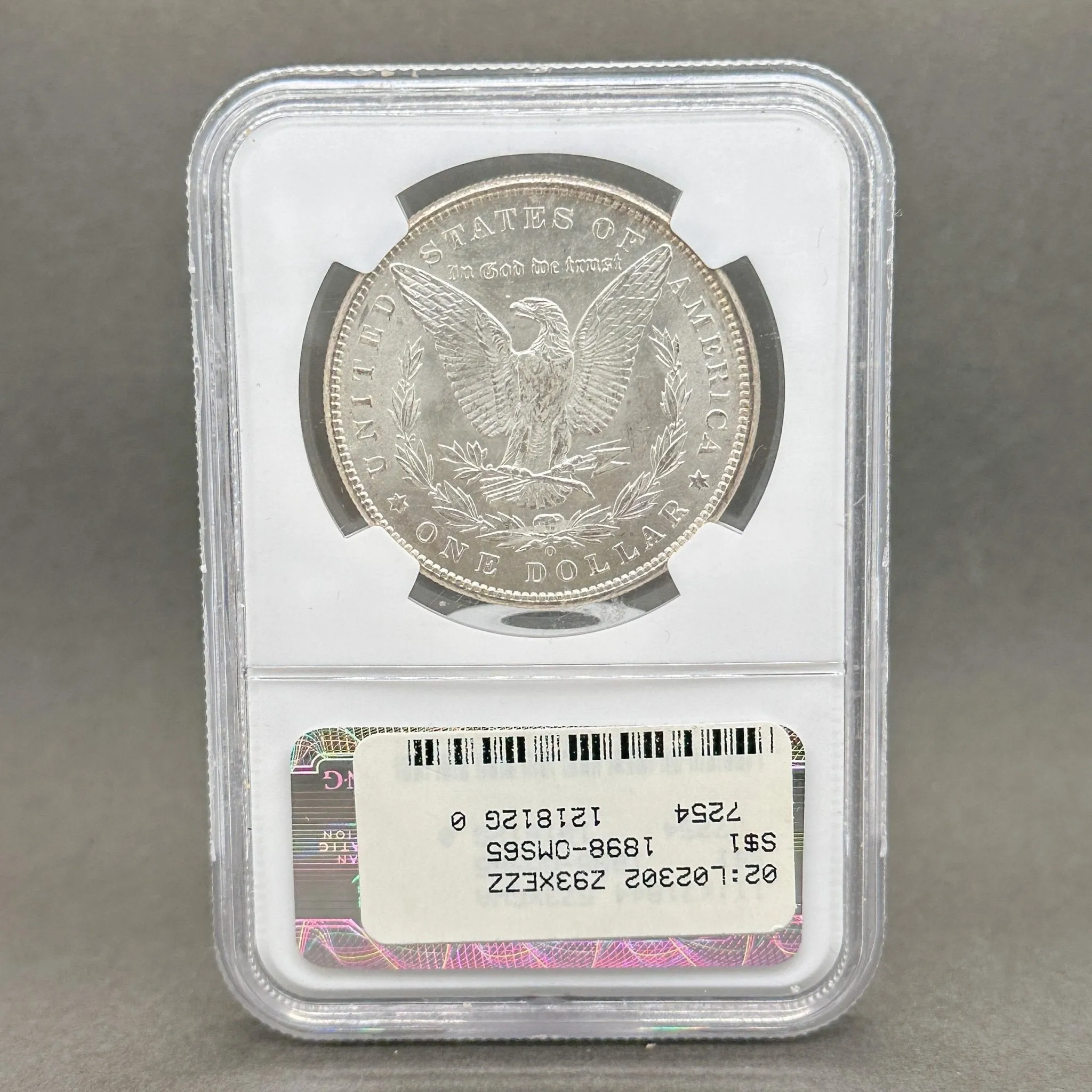 Estate 0.900 Fine Silver 1898 O $1 Morgan Dollar NGC MS65