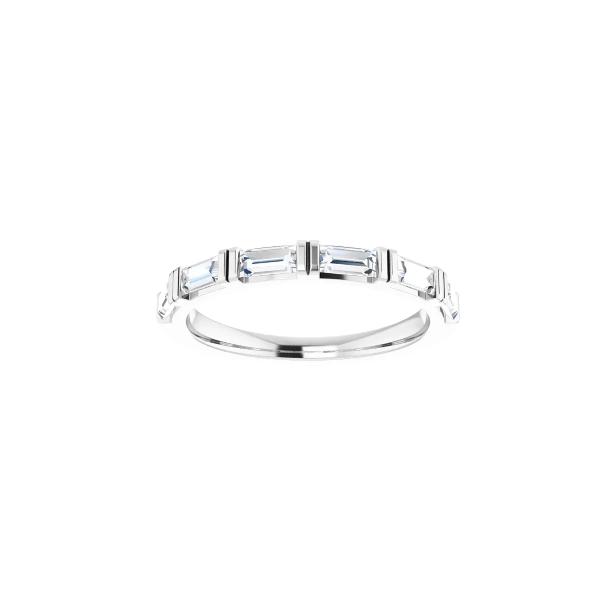 Five Stone Bar Ring White Gold