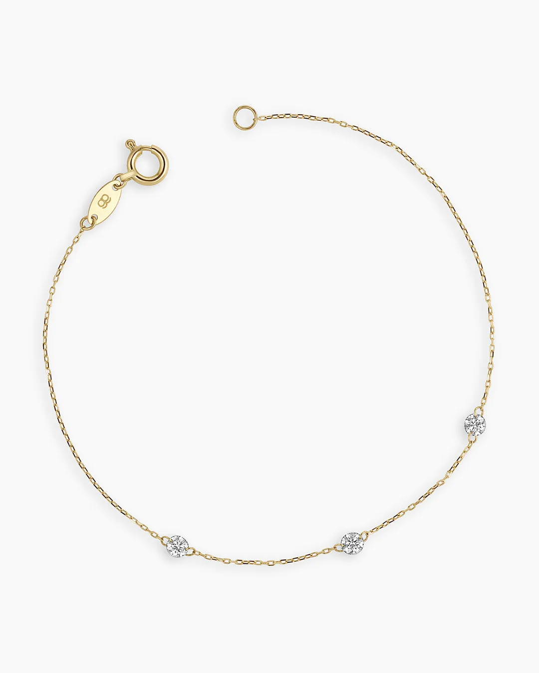 Floating Diamond Stationary Trio Bracelet