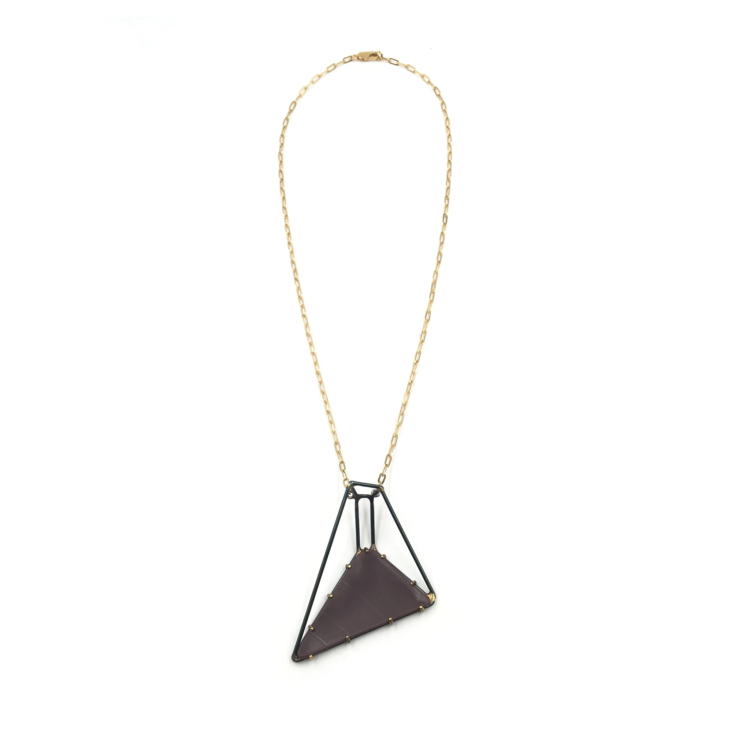 Foundation Trapezoid Vinyl Necklace, Mauve