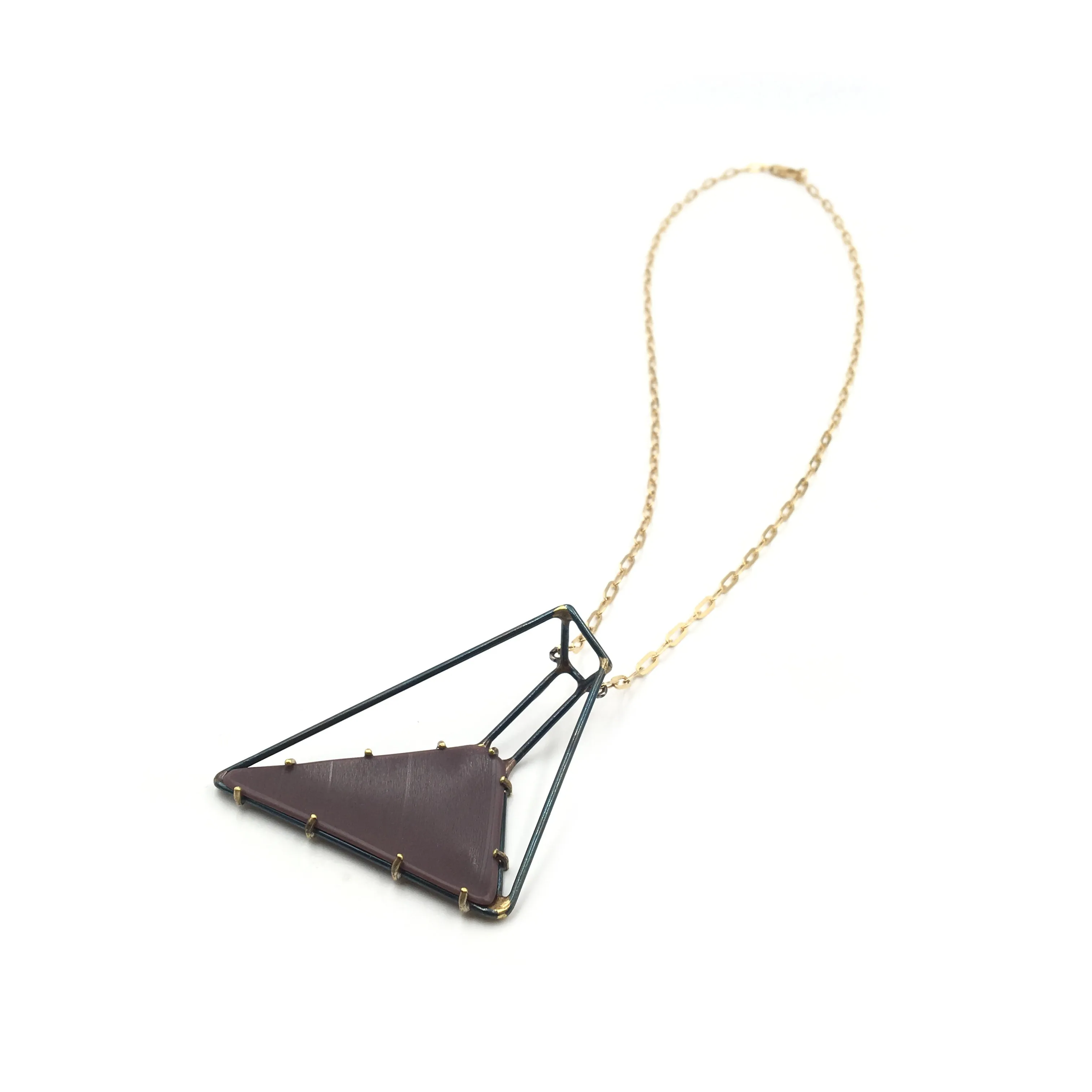 Foundation Trapezoid Vinyl Necklace, Mauve