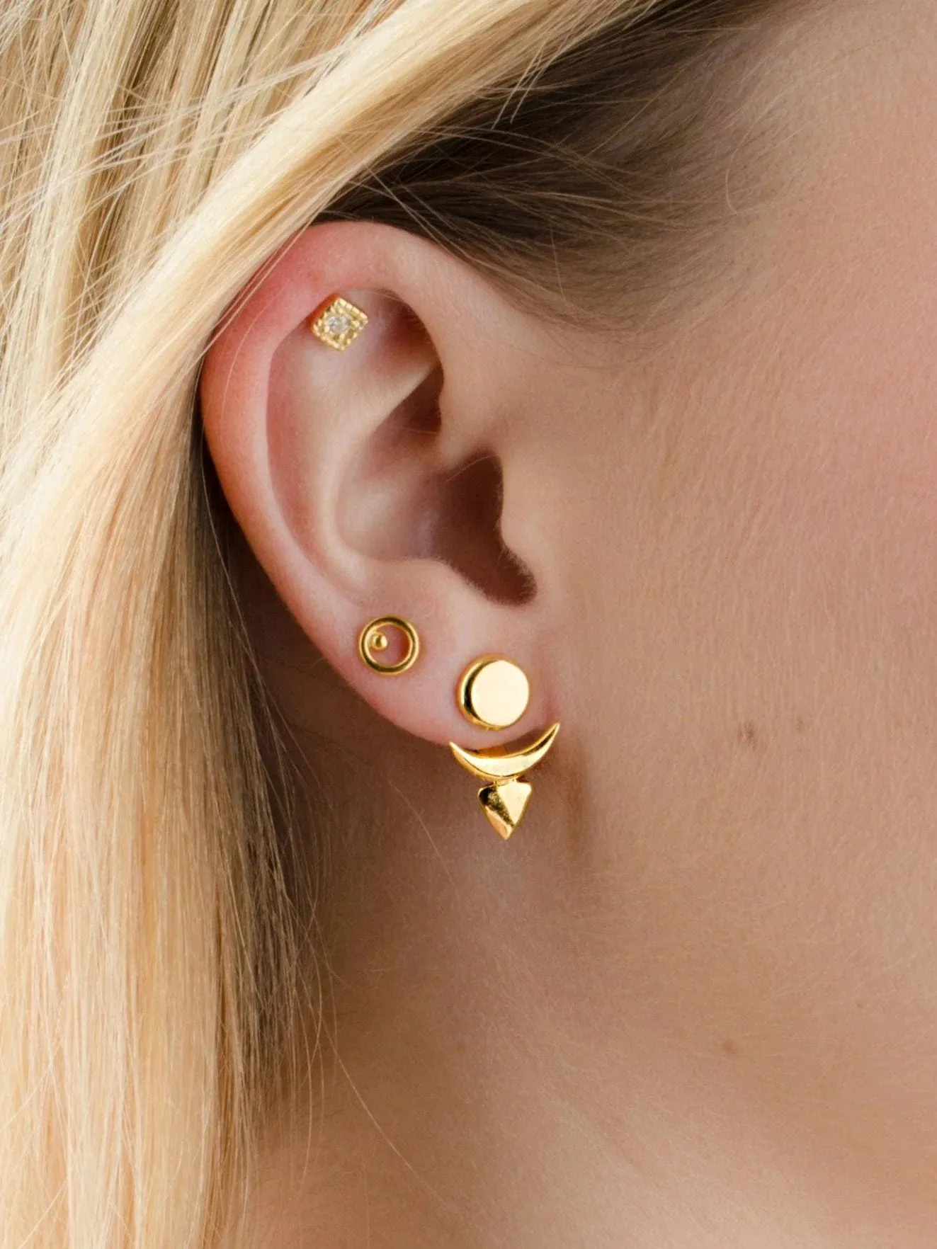 Front back Earrings Ear Jacket