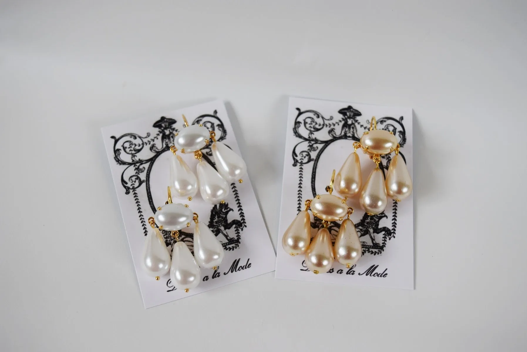 Girandole Earrings - Large Single Pearl