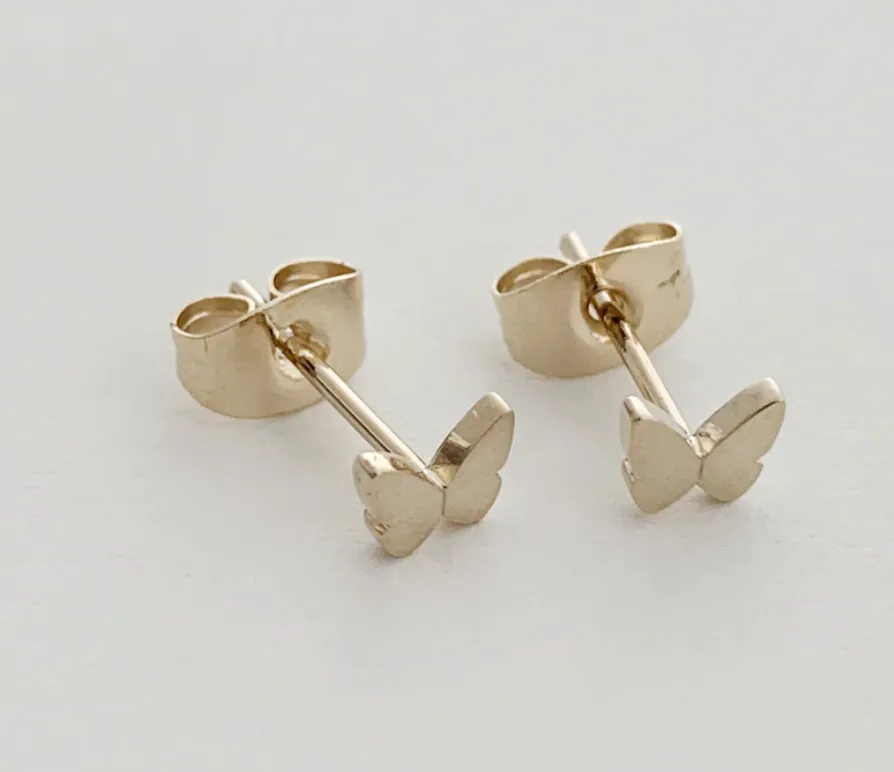 Gold Butterfly Stud Earrings