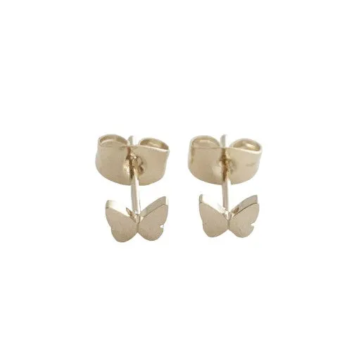 Gold Butterfly Stud Earrings