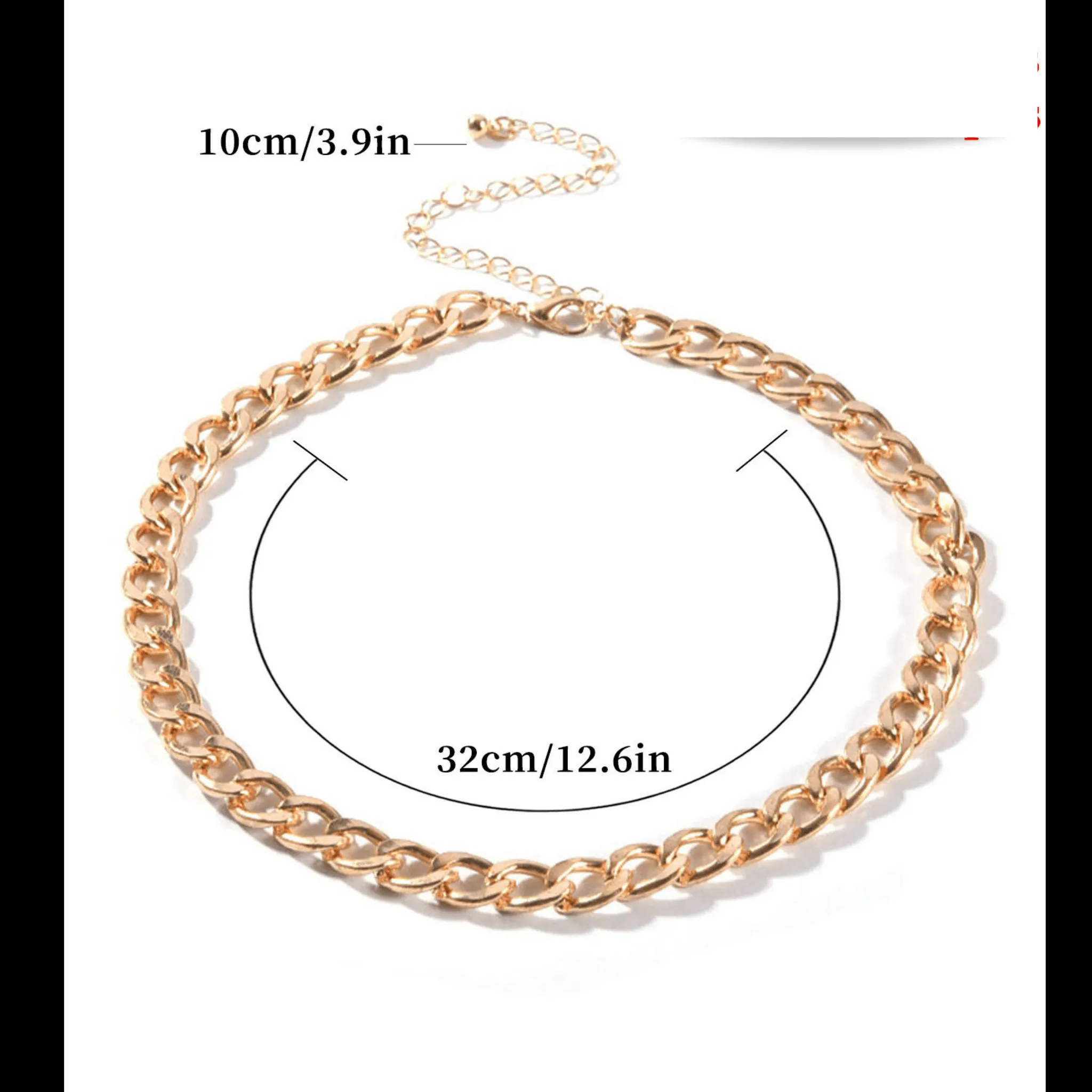 Gold Toned Cuban Link Choker Necklace