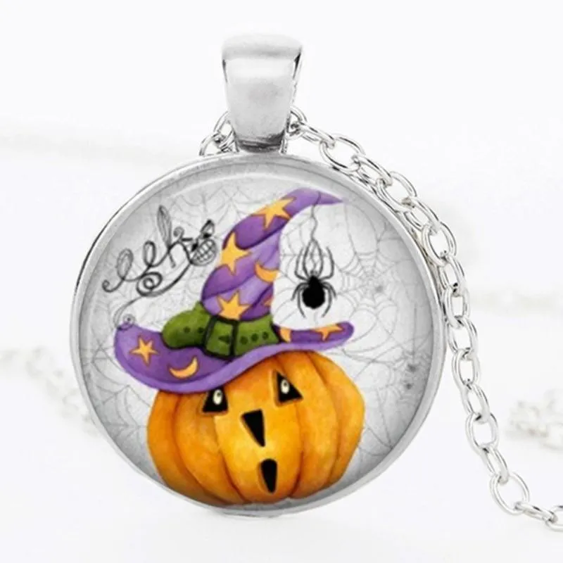 Halloween EEK Silver Necklace Set